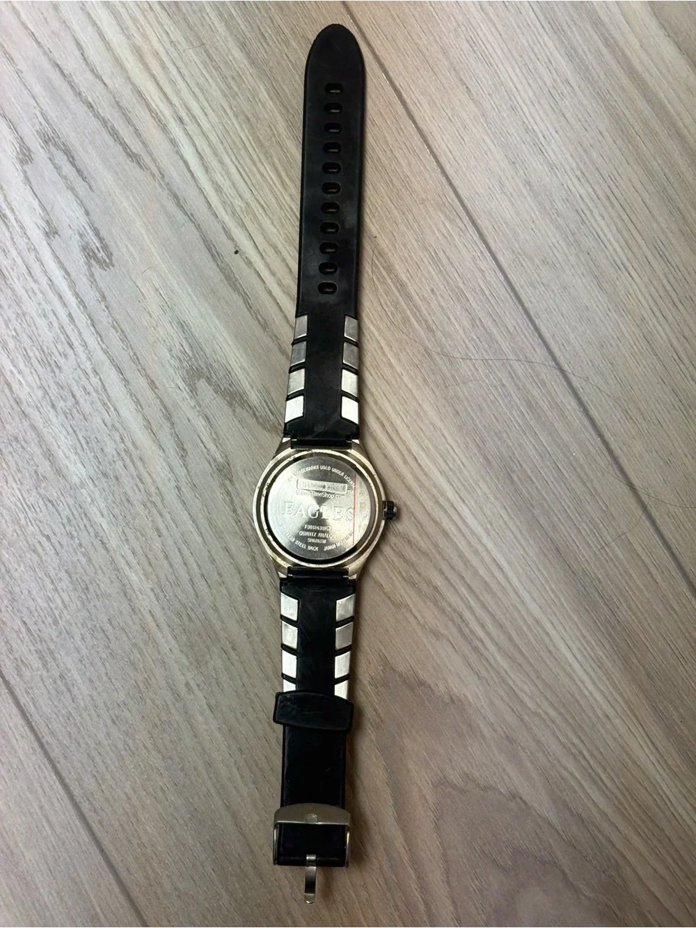 Game Time Philadelphia Eagles Silver and Black Logo Sports Watch